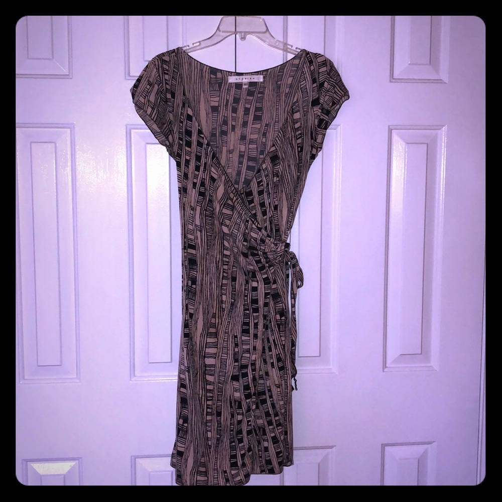 Studio M jungle bamboo pattern wrap dress